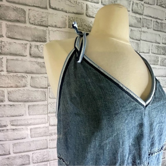 Old Navy Denim Halter Dress Y2K  Size 18 - Picture 9 of 12